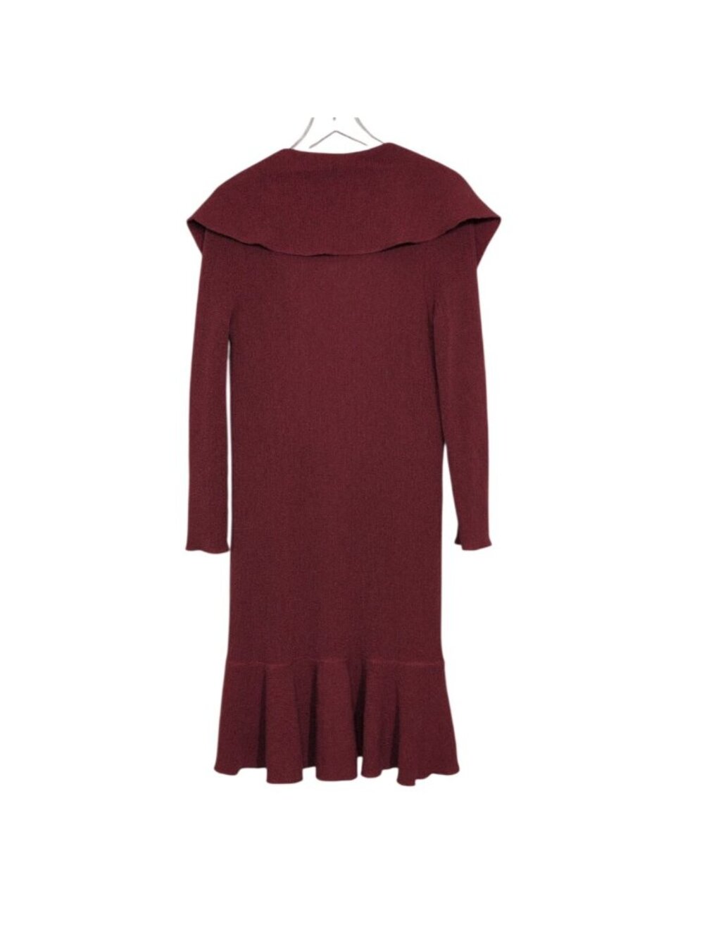Beyond Threads Alpaca Wool Duster Womens Size Small Red Ruffle Boho Cardigan - Picture 9 of 11
